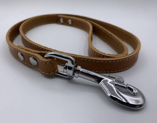 Hondenhalsband met riem en naam | Cognac - Afbeelding 3