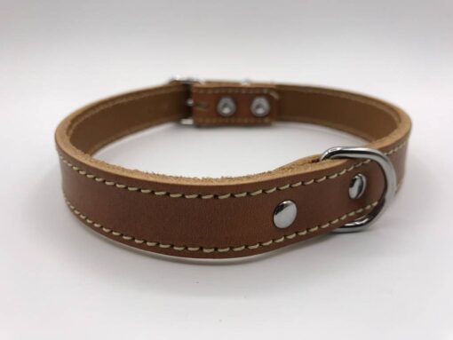 Hondenhalsband met riem en naam | Cognac - Afbeelding 4