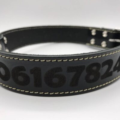 Hondenhalsband met naam | Zwart
