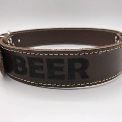 Hondenhalsband met naam | Bruin