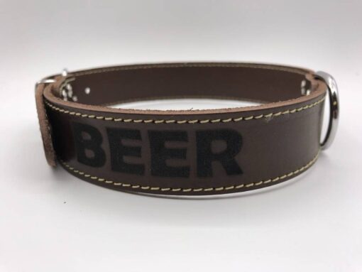 Hondenhalsband met riem en naam | Bruin - Afbeelding 8