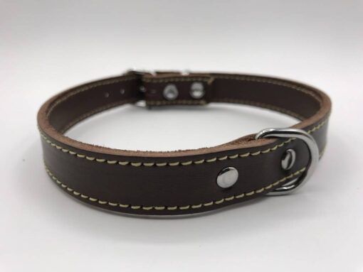 Hondenhalsband met riem en naam | Bruin - Afbeelding 4