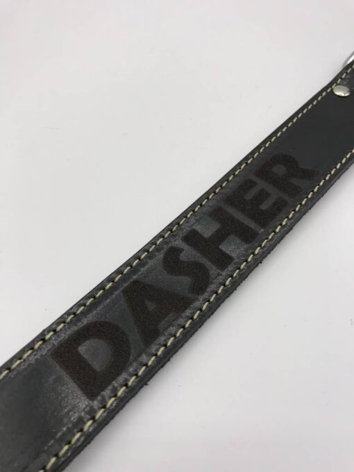 Hondenhalsband met riem en naam | Zwart - Afbeelding 4
