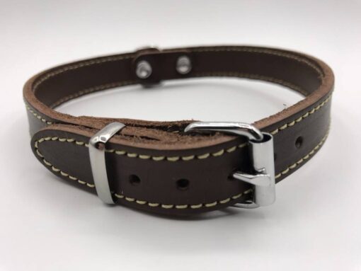 Hondenhalsband met riem en naam | Bruin - Afbeelding 7