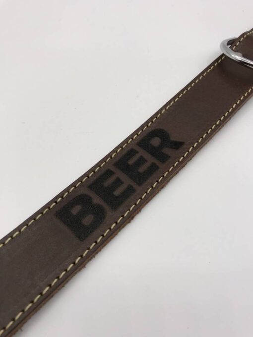 Hondenhalsband met riem en naam | Bruin - Afbeelding 5