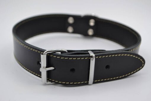 Hondenhalsband met riem en naam | Zwart - Afbeelding 3