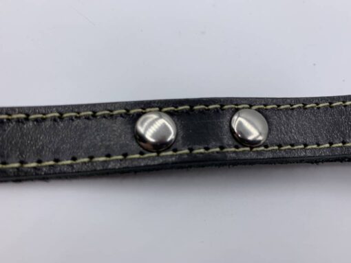 Leren hondenriem zwart 1 meter lang - Afbeelding 6