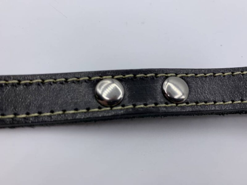 Leren hondenriem zwart 1 meter lang - Afbeelding 6