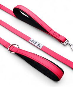 BESTIA DOG SPORT dual handle leash neon pink