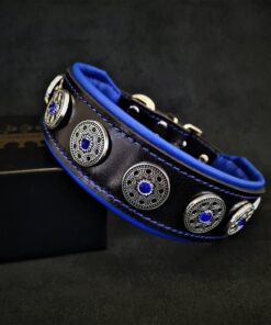 "Bijou" collar black & blue