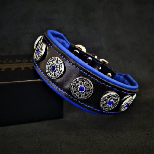 "Bijou" collar black & blue