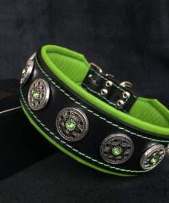 "Bijou" collar black & green