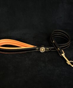 ''Bijou'' leather lead orange