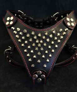 ''Frenchie'' studded leather harness Small to Medium Size