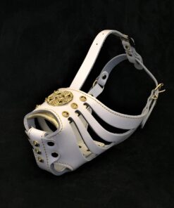 ''Maximus'' Basket Muzzle White & Gold