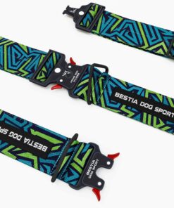 Bestia Dog Sport GripPro Print Collar - Blue&Green
