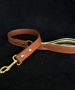 Soft leather brass plated leash