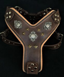 The "Aztec" big dogs harness BROWN