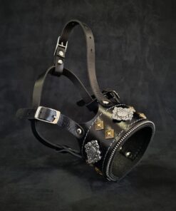 The "Aztec" leather muzzle BLACK