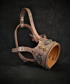 The "Aztec" leather muzzle Grey
