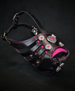 The ''Bijou'' Basket Muzzle Black & Pink