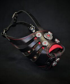 The ''Bijou'' Basket Muzzle Black & Red