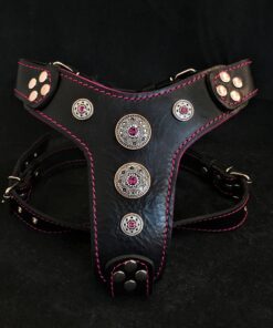 The ''Bijou'' harness Black & Pink Small to Medium Size