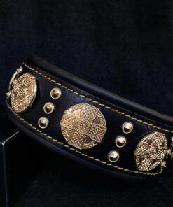 The "Maximus" collar 2.5 inch wide black & gold