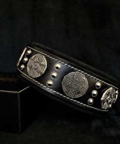 The "Maximus" collar 2.5 inch wide black & silver
