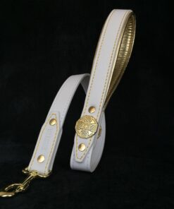 The "Maximus" leash white & gold