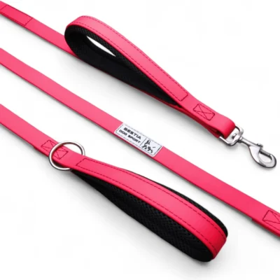 BESTIA DOG SPORT dual handle leash - Dual Handle Neon Pink