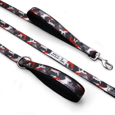 BESTIA DOG SPORT dual handle leash RED CAMO