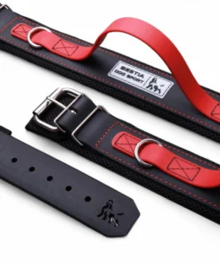 BESTIA DOG SPORT HANDLE COLLAR BLACK WITH RED HANDLE