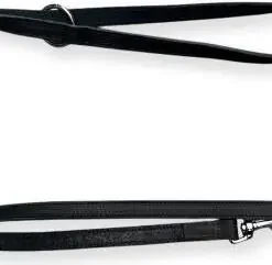 Verstelbare hondenriem - vetleer - Zwart - 18mm x 220cm