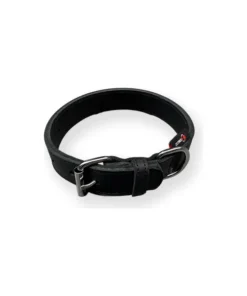 Bonezz halsband vetleer - Dubbel gestikt - Zwart - 30 mm x 50 cm